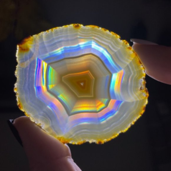 🚫SOLD🚫Natural Rainbow Iris Agate Slice - Picture 5 of 6